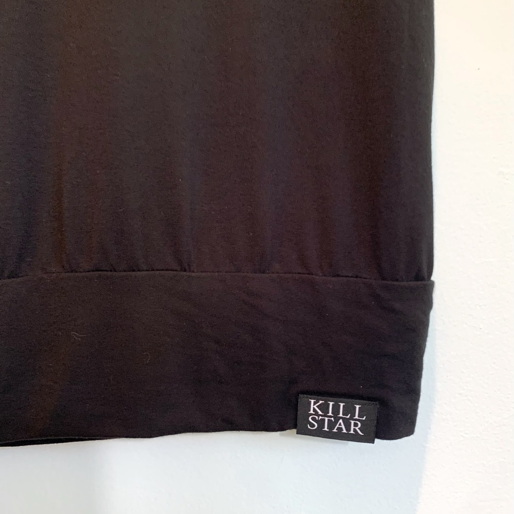 KillStar Hooded Sleeveless Black Mini Dress Tunic - Picture 3 of 8